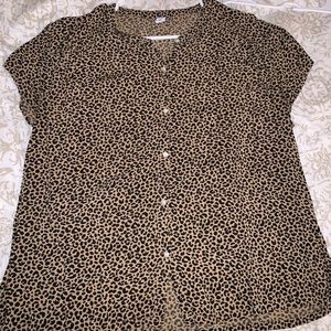 Cheetah Print Blouse (Worn Once)